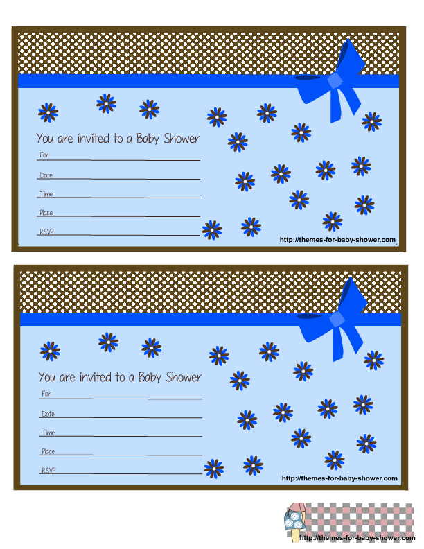 Free Printable Blue Baby Shower Invitations