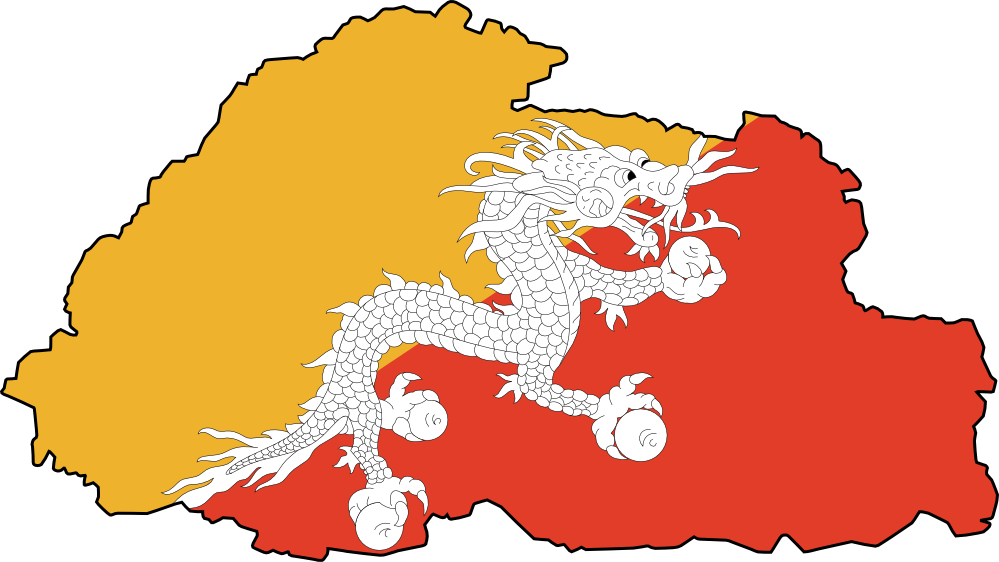 Flag Map of Bhutan Drapeau Bandiera Bandeira Flagga flagartist.com ...