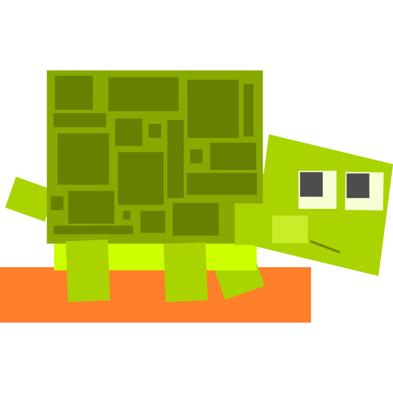 Clipart - Square animal cartoon turtle