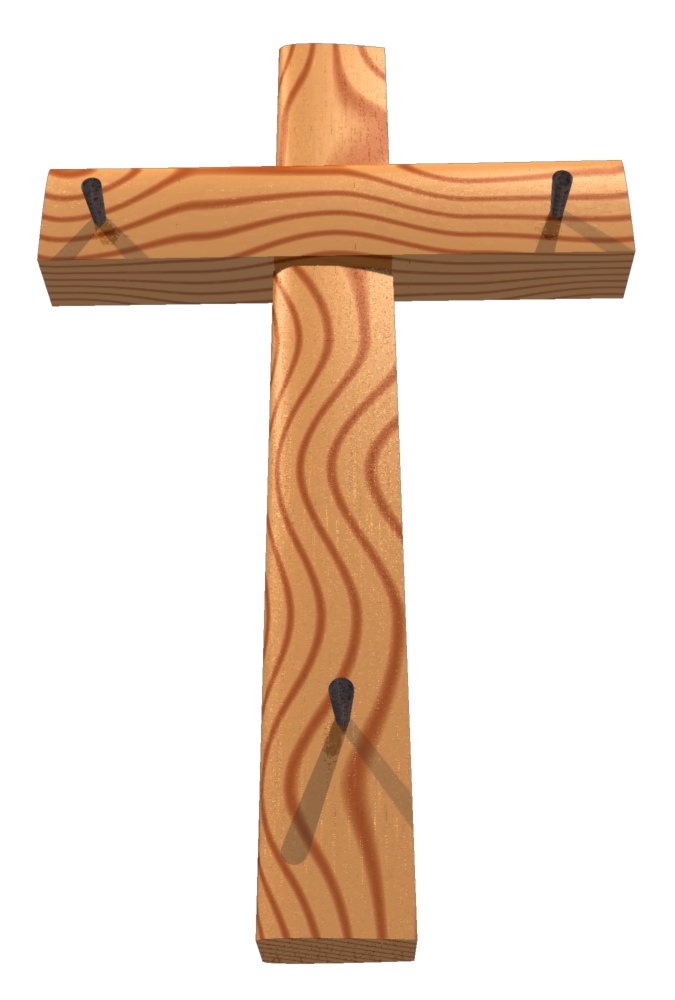 Sturdy Wood Cross "24" Trendy Bible Educational Clip Art