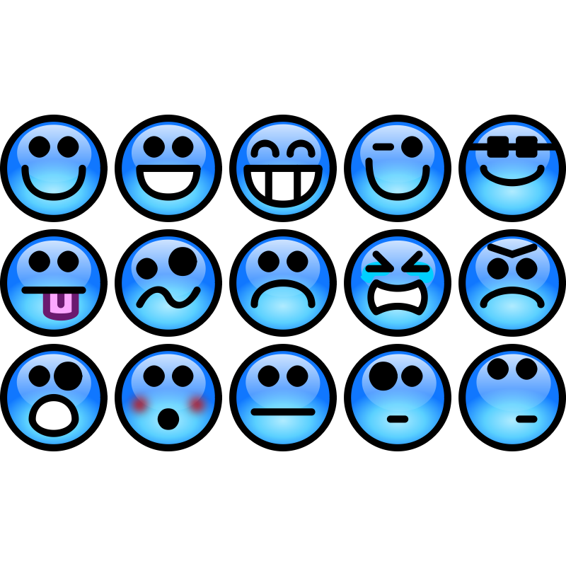 Clipart - Glossy Smiley Set 1