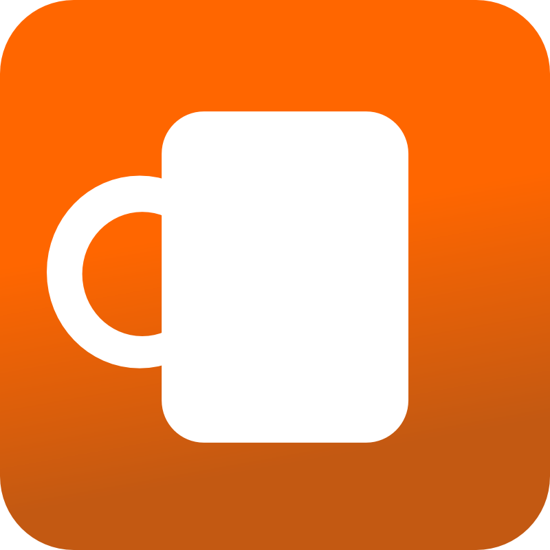 Clipart - Coffee mug icon - Orange BAckground