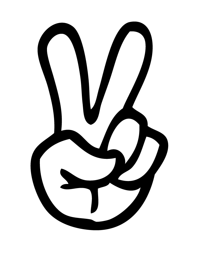 Cartoon Peace Sign Hand