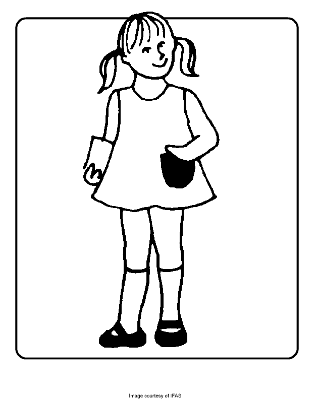 a girl and a scooter Colouring Pages (page 3)