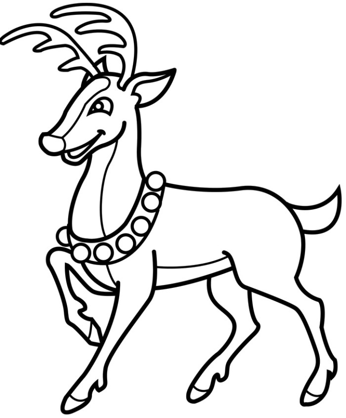 Rudolph With Children In Christmas Day Coloring For Kids - Rudolph ...