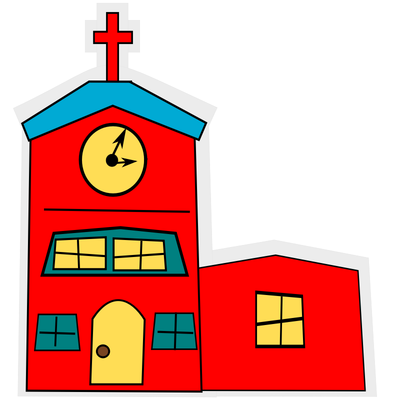 Clipart - cartoon_church with a cross