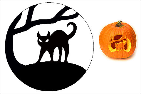 28 Halloween Cat Pumpkin Stencils for a spooky Halloween ...