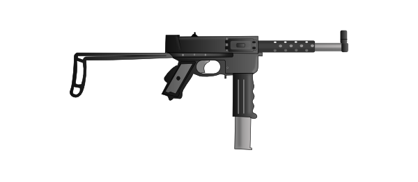 Submachine Gun Mat49 clip art - vector clip art online, royalty ...