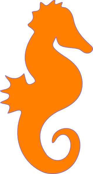Seahorse Orange clip art - vector clip art online, royalty free ...