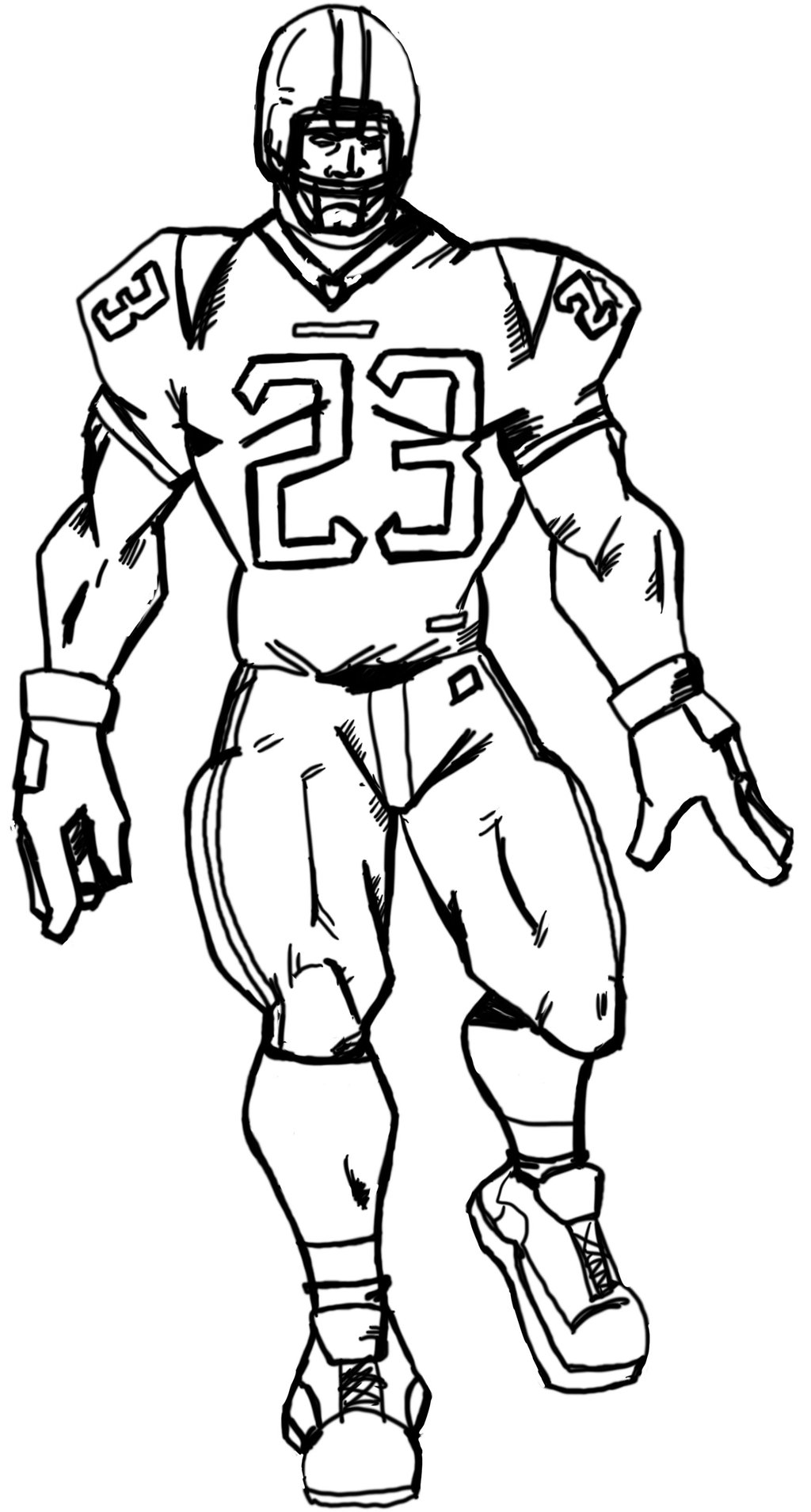 Drawing Of A Football Player - Cliparts.co