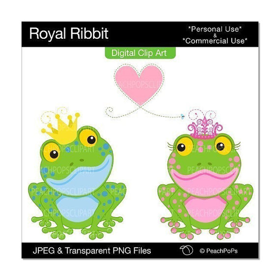 cute frog clip art digital clipart frog prince by peachpopsclipart