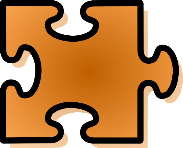 Orange Jigsaw Puzzle Piece clip art - vector clip art online ...