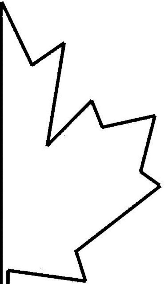 Half Maple Leaf Cut Out Template of Canada Day Coloring Pages ...