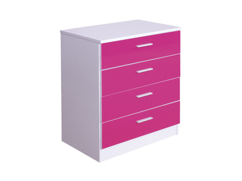 Ottawa Caspian High Gloss Pink and White Bedroom Furniture Set - 3 ...