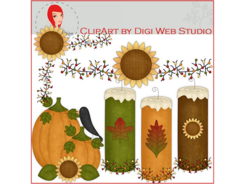 Autumn Season Accents Set 1 Clip Art by Digi Web Studio - Digi Web ...
