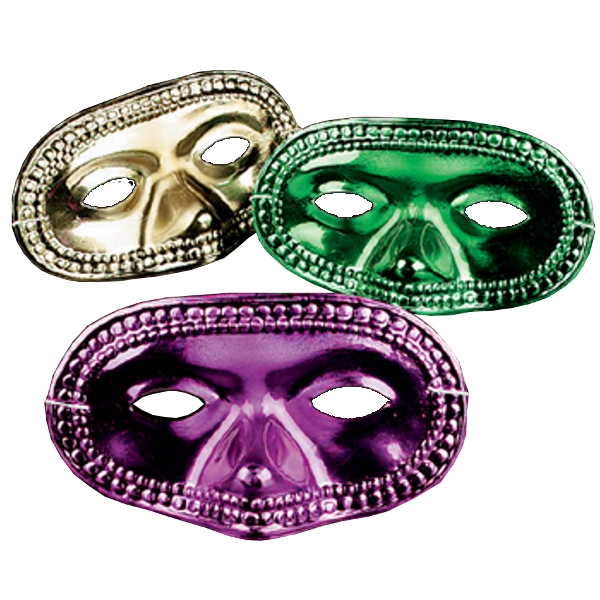 Mardi Gras Metallic Half Mask | Wally's Party Supply Store