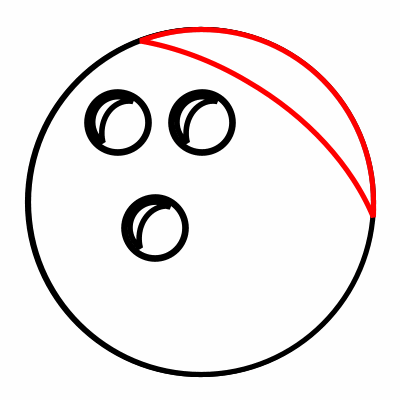Drawing a cartoon bowling ball