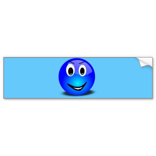 83-Free-3d-Grinning-Blue-Smiley-Face-Clipart-Illus Bumper Stickers ...