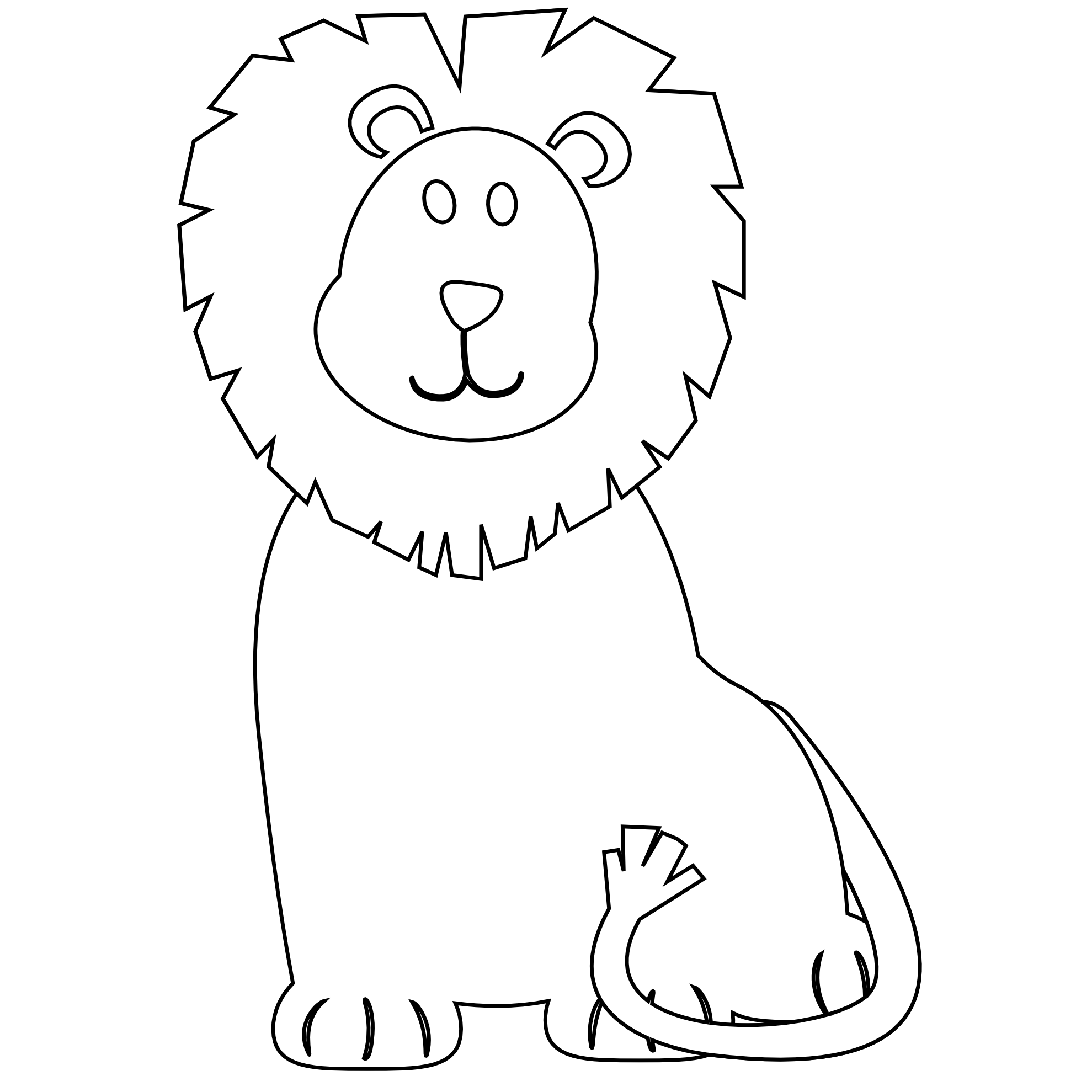 Lion Line Drawing - Cliparts.co