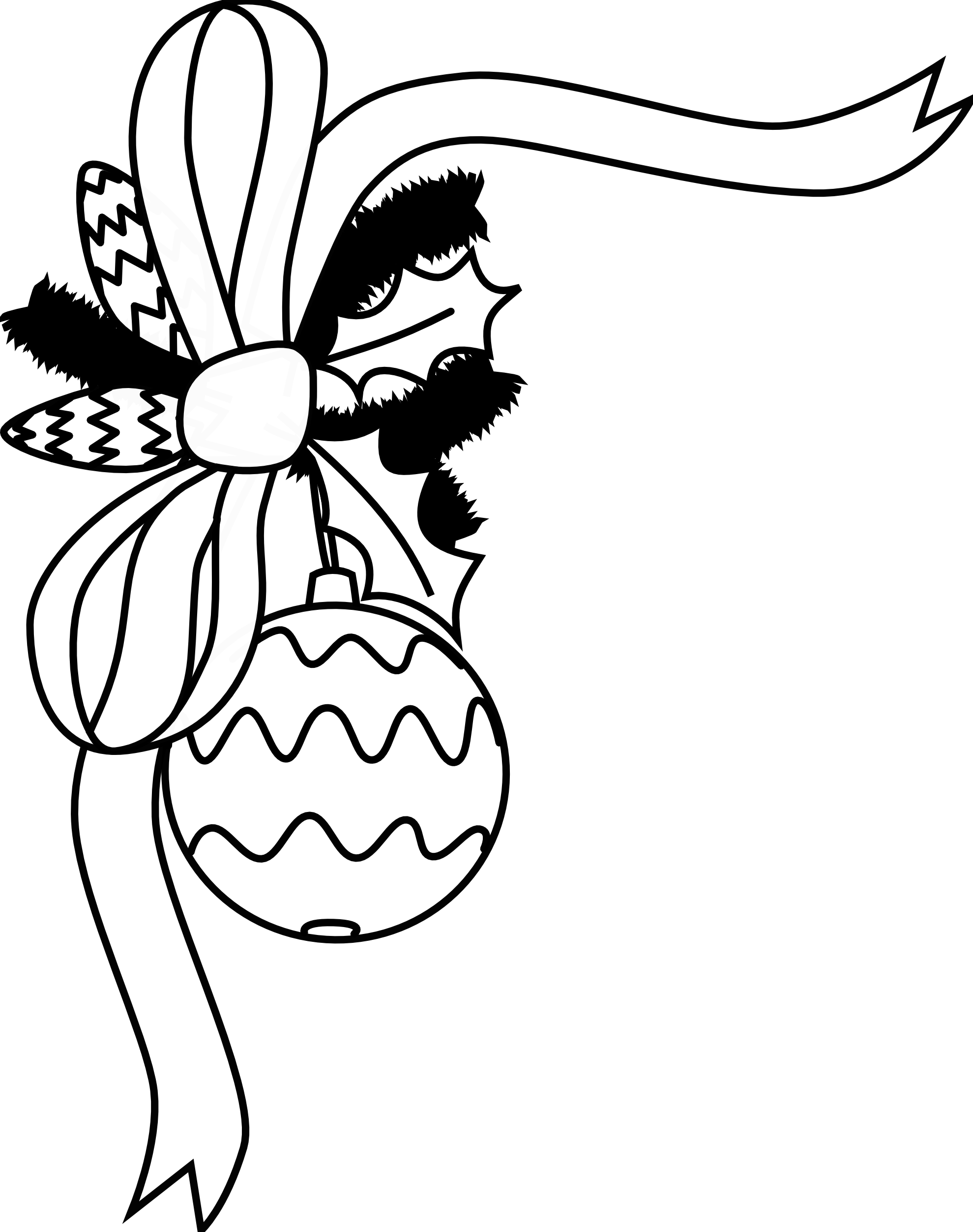 christmas clipart in black and white - photo #2