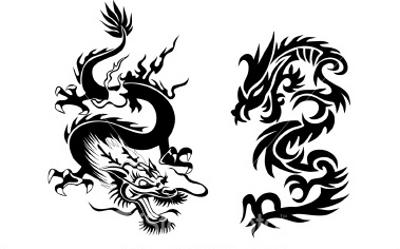 Black And White Dragon Tattoos - Cliparts.co