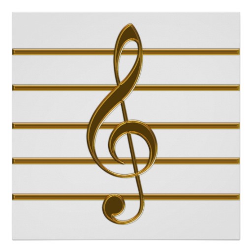 Gold Music Notes Art | Gold Music Notes Paintings & Framed Artwork ...