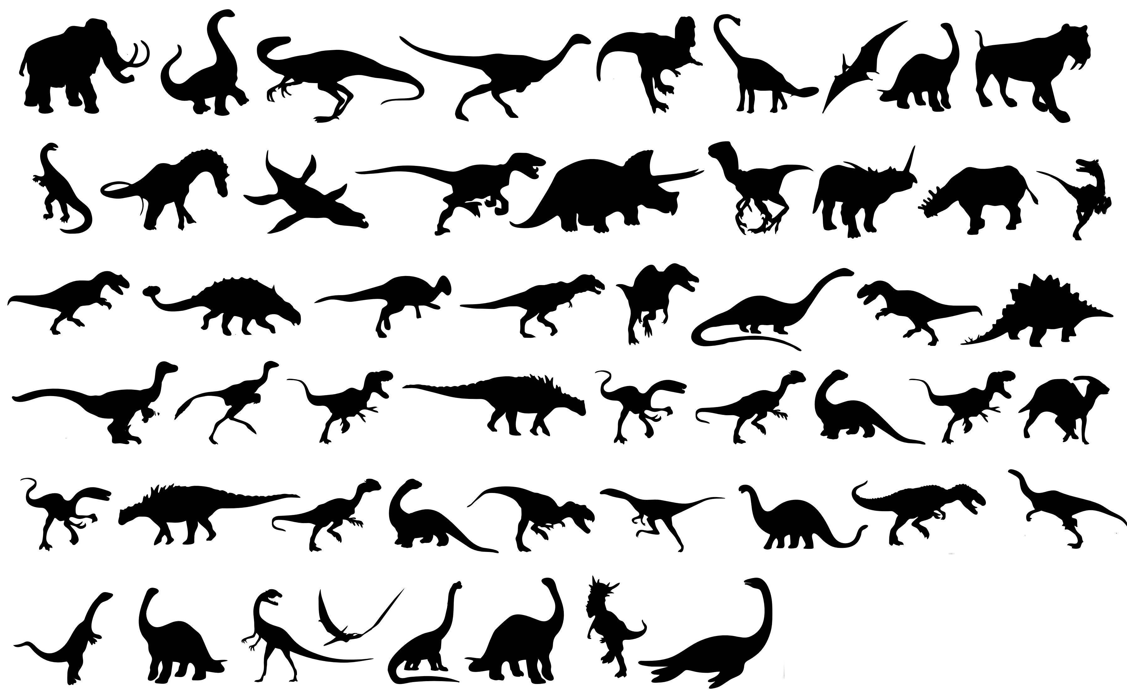 Dinosaurs Silhouettes Vector EPS Free Download, Logo, Icons, Brand ...