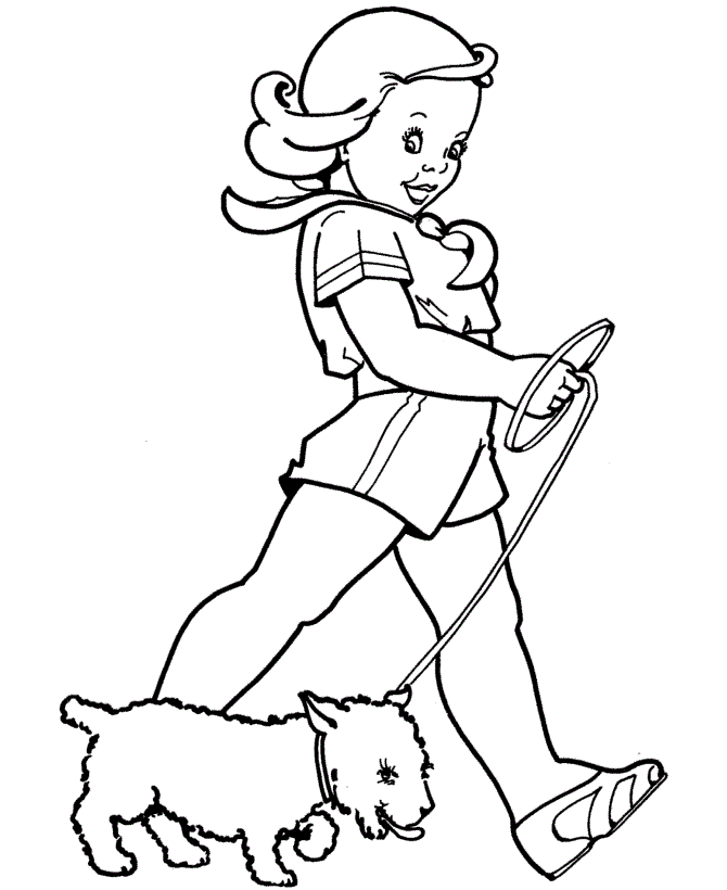 walk the dog Colouring Pages (page 2)