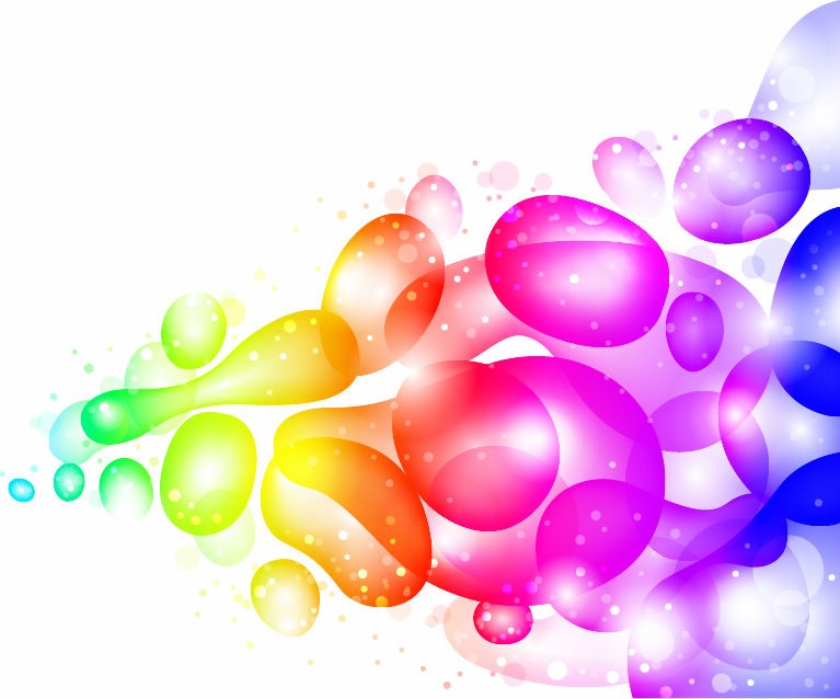 Color Abstract with Transparent Bubbles and Drops Vector ...