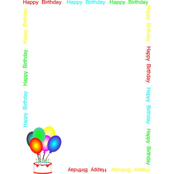 free birthday borders for word