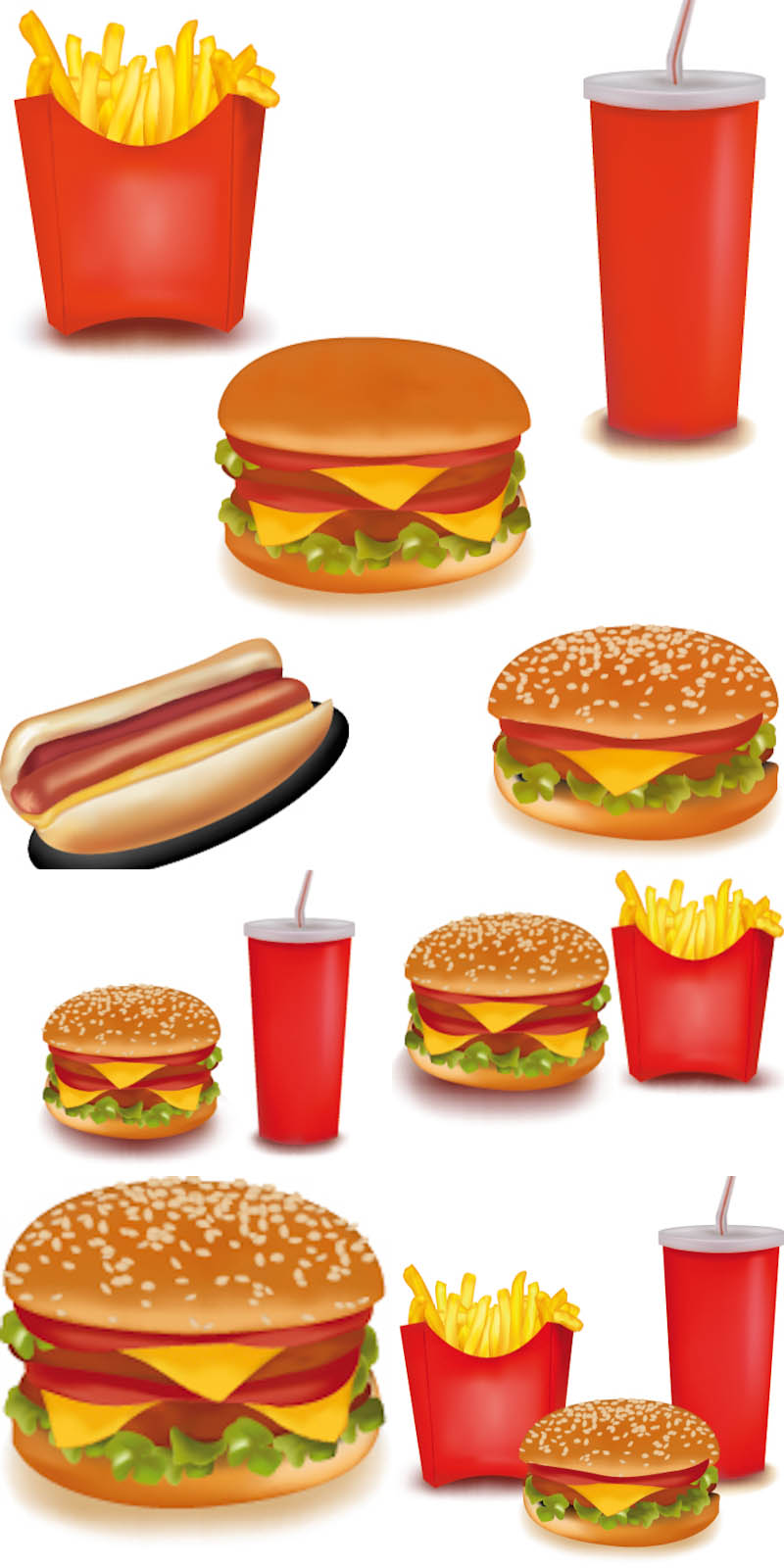 Fast food vector set | Vector Graphics Blog