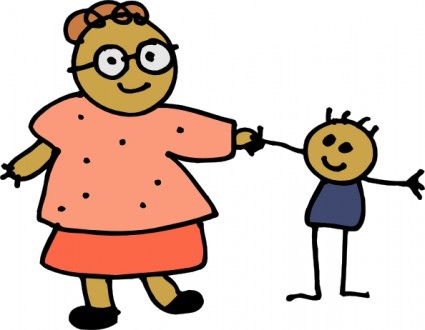 Mom Holding Childs Hand clip art Vector clip art - Free vector for ...