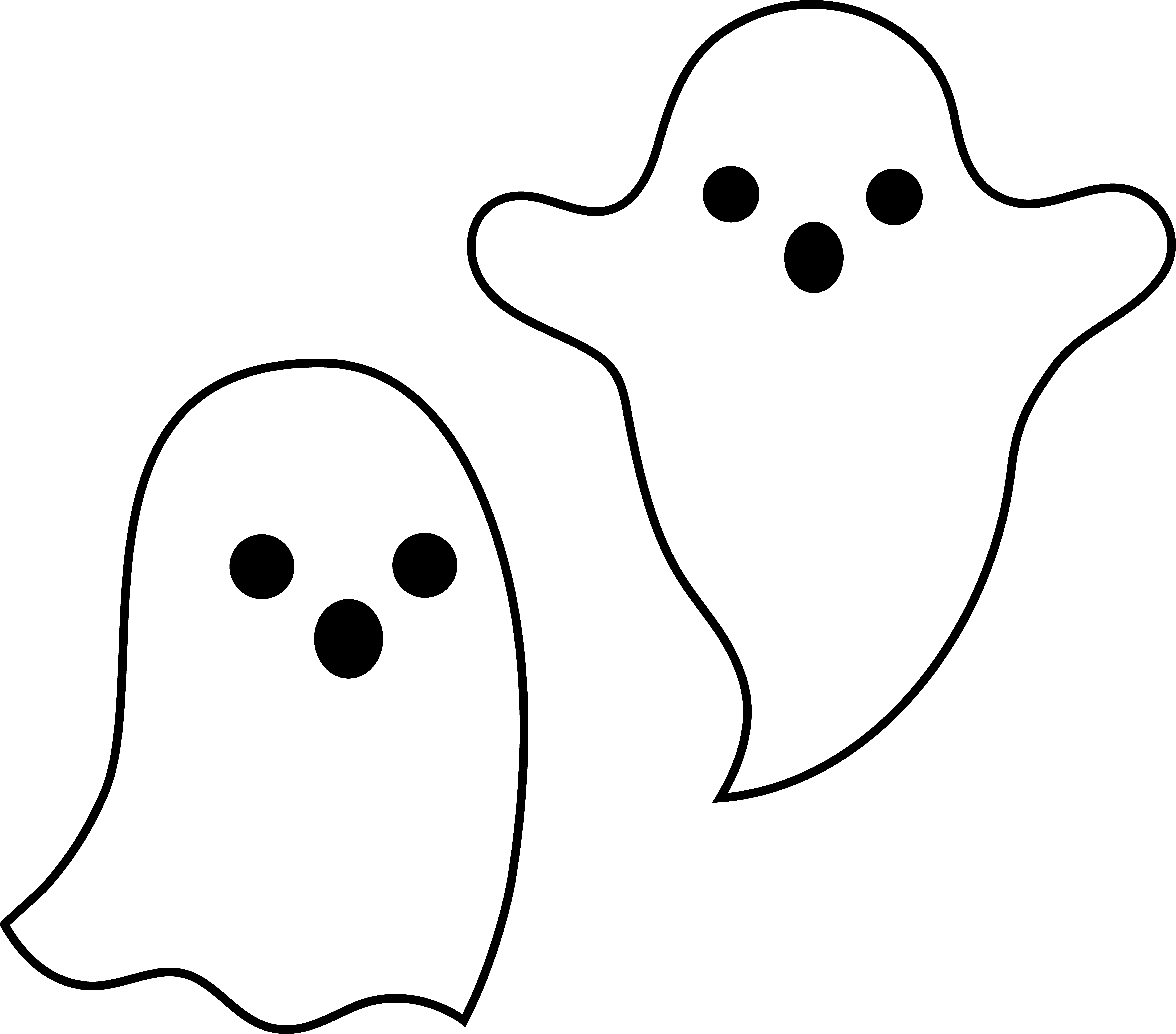Simple Spooky Halloween Ghosts - Free Clip Art