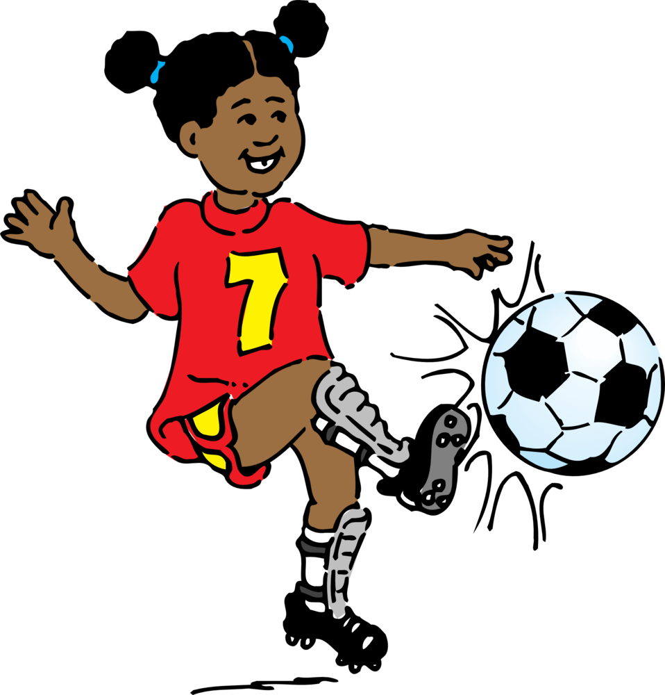 Girl Kicking Soccer Ball Image Clipart - Free Clip Art Images