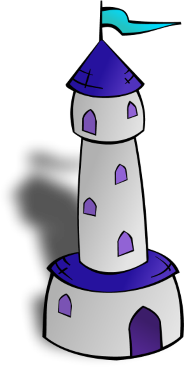 castle watch tower outline - vector Clip Art