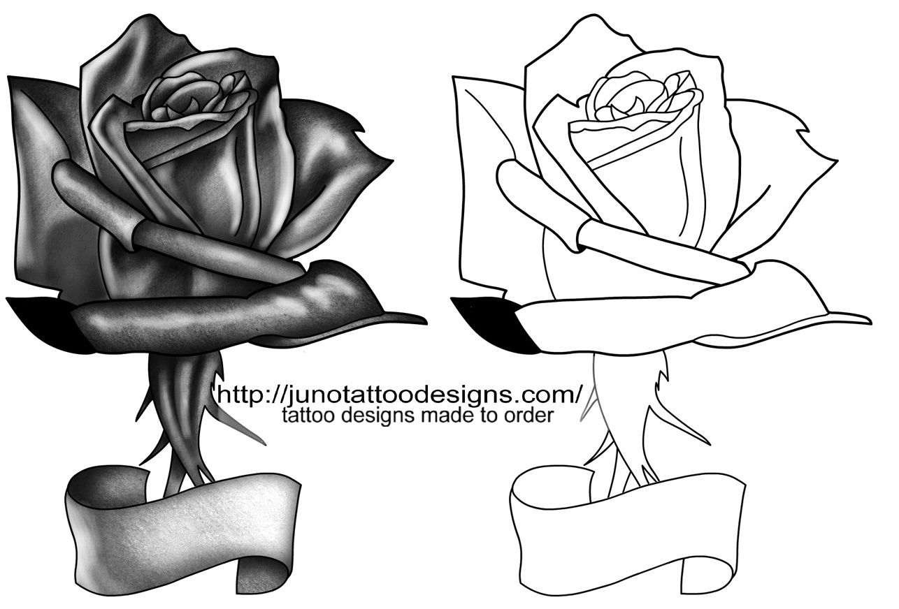 Gallery For > Black Rose Tattoo Designs