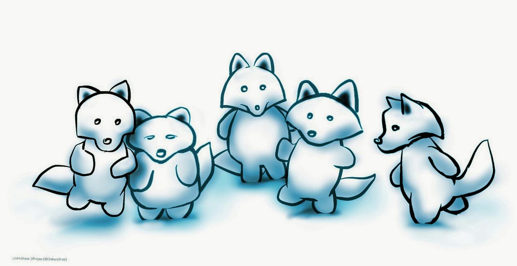 Arctic foxes out to play" (#358: Project 365 Sketches) | Project ...