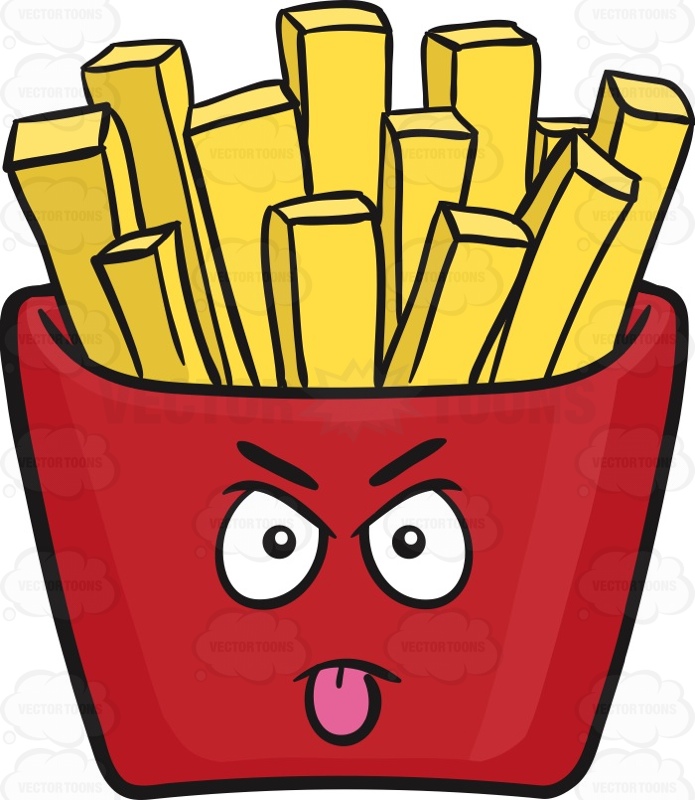 Intimidating Red Pack Of French Fries Emoji | Stock Cartoon ...