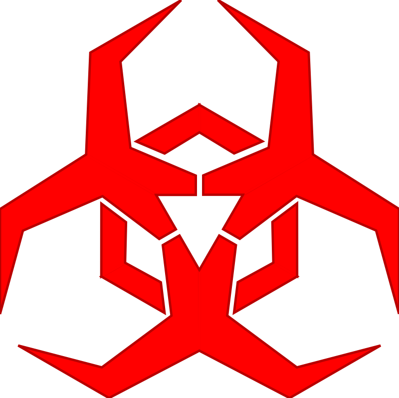 Clipart - Malware Hazard Symbol - Red