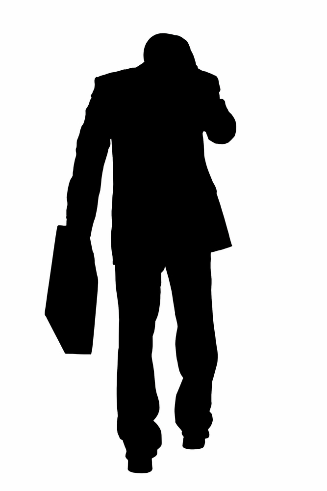 Silhouette With Clipping Path of Business Man With Briefcase and ...