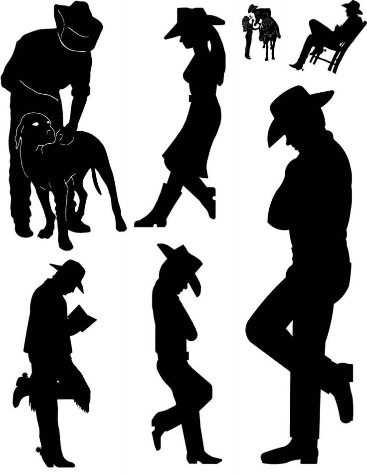 Cowboy silhouettes | patterns, templates,silhouette | Pinterest
