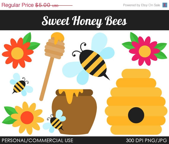 Popular items for bee clipart on Etsy