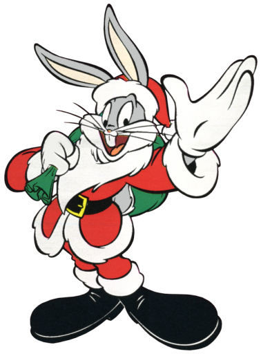 Christmas Bugs Bunny Santa - Christmas Looney Tunes Cartoon Clipart