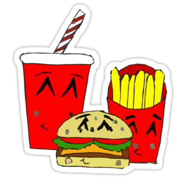 Cute fast food cartoon" Stickers by Zozzy-zebra | Redbubble