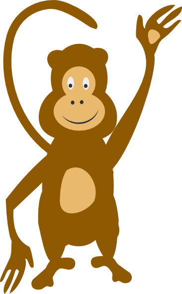 Monkey Waving clip art - vector clip art online, royalty free ...