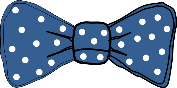 Bow Tie Blue With White Dots clip art - vector clip art online ...