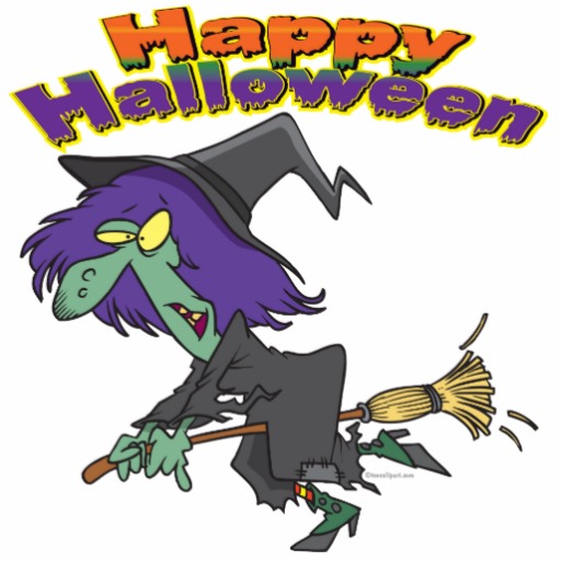 happy halloween green witch cartoon photo cutouts | Zazzle