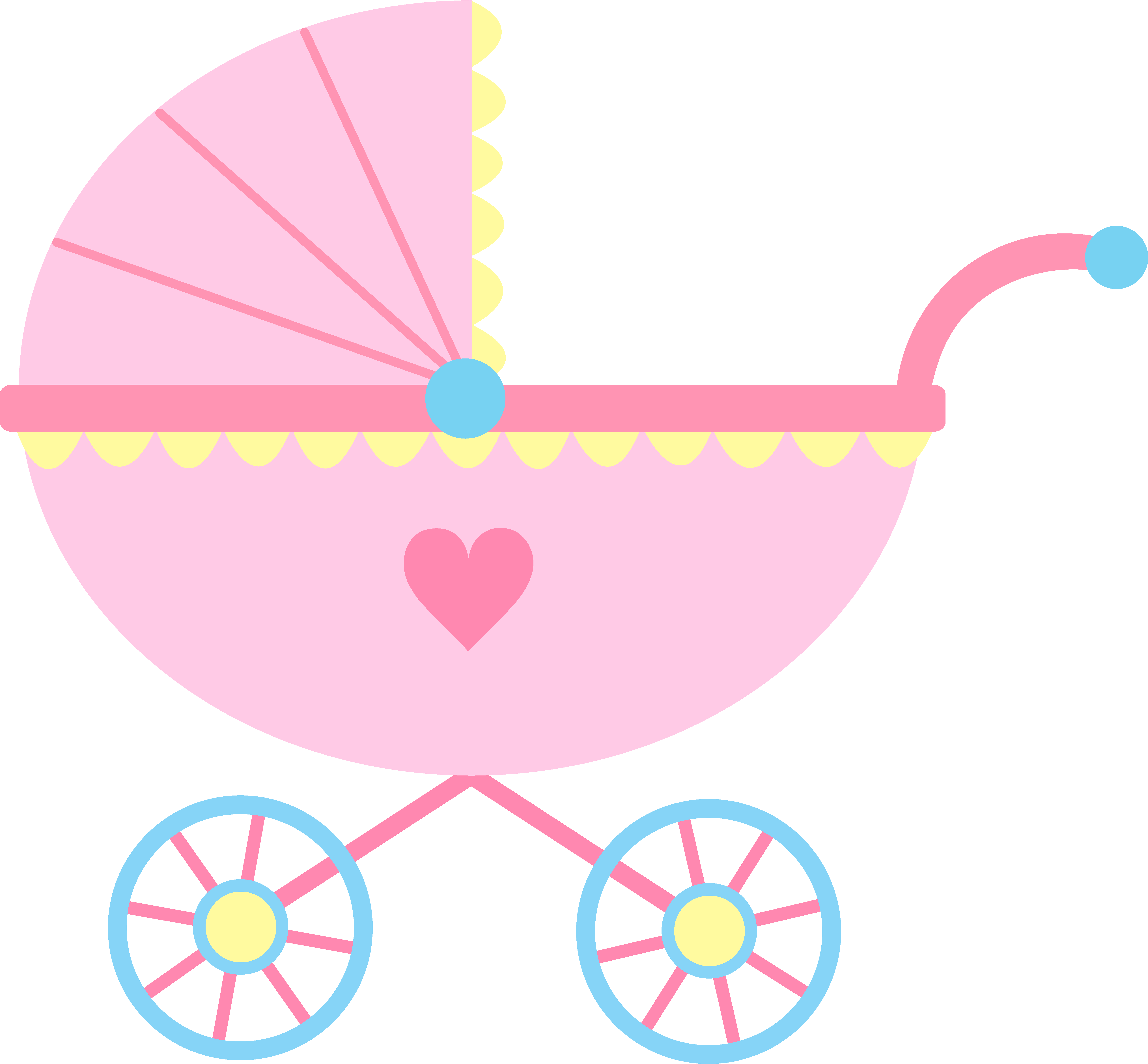 Cute pink baby carriage free clip art | Black Background and some ...