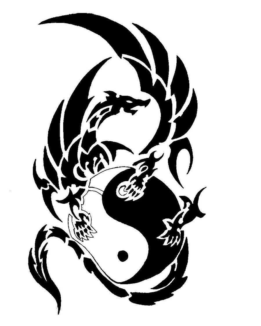 Black And White Tattoo Dragon - ClipArt Best