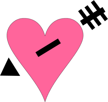 Pink Heart Black Arrow Clip Art - Pink Heart Black Arrow Image